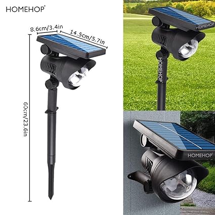 Solar Light Outdoor, LED Disco Focus Spot Waterproof Lamp for Garden, Wall,Balcony, Patio, Landscape, Automatic Powered Home Decor Item