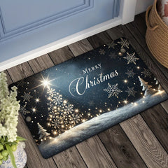 1Pc Christmas Sparkling Snowflake Doormat Welcome The Joyful Season