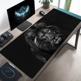 Large African Lion Design Mouse Pad Black & White Rubber Office & Gaming Mat Ergonomic Washable Non Slip Perfect for Laptops Desktops and Modern Workspace Decor Ideal Christmas Gift Ergonomic Mouse Pad | Modern Workspace Accessory | Durable Mous