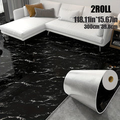 2 Rolls Thickened Large Roll 3mm 15.67 Inches x 118.11 Inches European Retro 3D Marble Flooring Stickers Peel and Stick Removable and Easy to Maintain Pvc Wallpaper Scratch resistant Multi functional Design Suitable For Bedroom Living Room