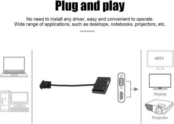 XF0070 VGA to HDMI+VGA