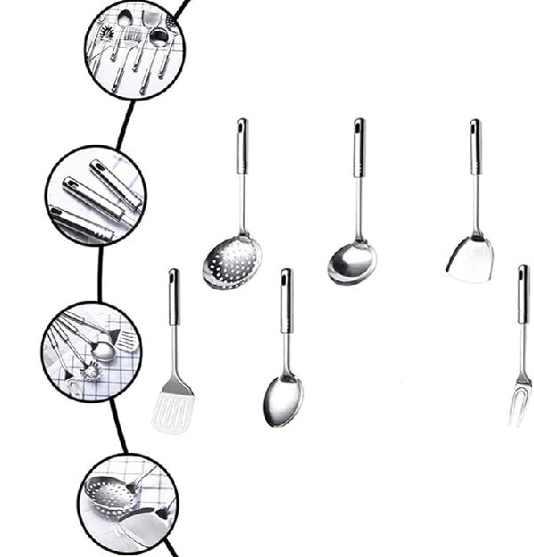 0089 Stainless Steel Kitchen Tool Set 7 In 1