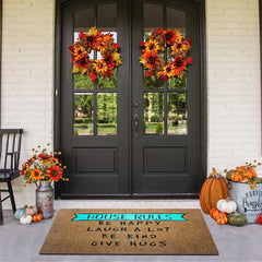 1Pc House Rules Welcome Mat Be Happy/Laugh Lot/Be Kind/Give