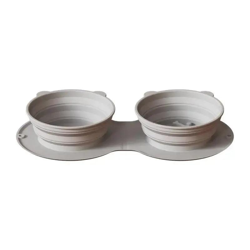 Foldable Silicone Double Water Bowls for Pets