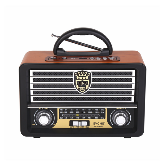 Portable AM FM Radio Wireless Bluetooth Speaker with Foldable Antenna AE29