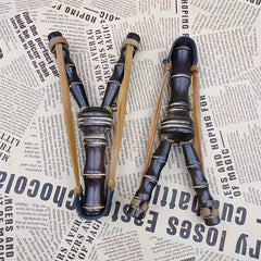 1pc Premium Solid Wood Slingshot for Hunting & Fishing Durable Outdoor Shooting Tool with Black Rubber Bands Red Accents and Ergonomic Design for Enhanced Accuracy and Comfort Hunting Equipment | Sleek Red Accents | Quality Wood Construction Fishing