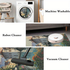 1Pc Vintage Parisian Eiffel Tower Welcome Mat Durable Polyester