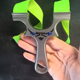 3rd Generation Dragon Tooth Slingshot Stainless Steel Quick Press Flat Design with Black Snap Closure Ergonomic Handle & Compact Crossbody for Outdoor Hunting Fishing Halloween/Christmas/Valentine'S Day Gifts for Men Versatile Gift Item Sleek Metal