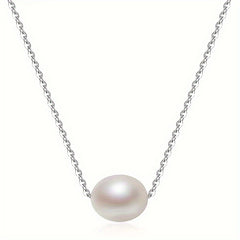 Vintage Boho Copper Chain Necklace with Imitation Pearl Pendant for Daily and Party Wear No Plating – Valentine's Day Gift Suitable for All Seasons