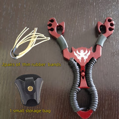 4pcs High Performance Slingshot Launcher Set Quick Press Rubber Bands Durable & Portable Must Have for Outdoor Adventures Shooting Games & Fishing Fun Great for Adult Leisure Shooting Ideal Gift for Camping & Outdoor Activities Zinc Alloy Materi