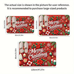 1Pc Extra Large Floor Mat Burgundy Red & Golden