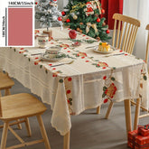 1pc Polyester Tablecloth Merry Christmas Table Cover Pine Cone Pattern Table Cloth Christmas Atmospheric Table Decor Holiday Desktop Decoration Fabric Table Cloth Home Decoration Christmas Decor Gift