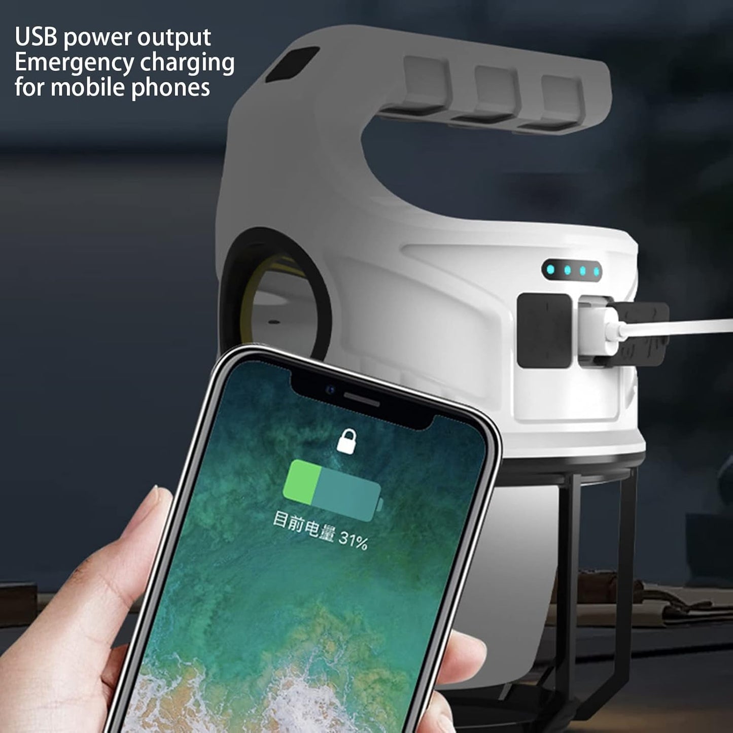 clinmday 1 Set Outdoor Camping Light,High Brightness Rechargeable Portable,Water Resistant Tent Light,for Camping,Outdoors Working Emergency Lamp