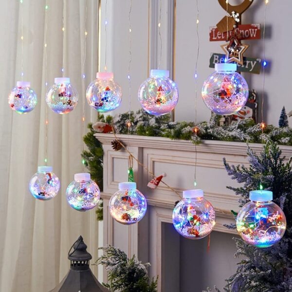 ZYF-18 RGB Ball Shaped Santa LED Fairy Curtain Light
