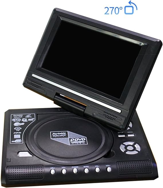 Portable DVD Player 270 Degree Rotation Screen Travel Mini DVD Playing Device Plug HD Video Player