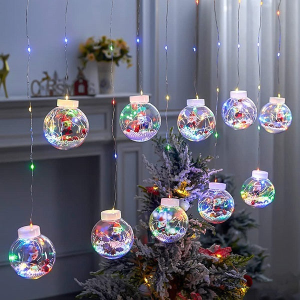 ZYF-18 RGB Ball Shaped Santa LED Fairy Curtain Light