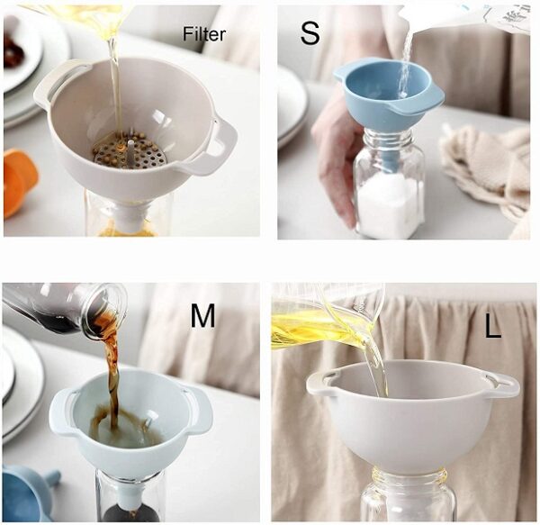1831532 4 in 1 Funnels Mini Funnels with Detachable Strainer