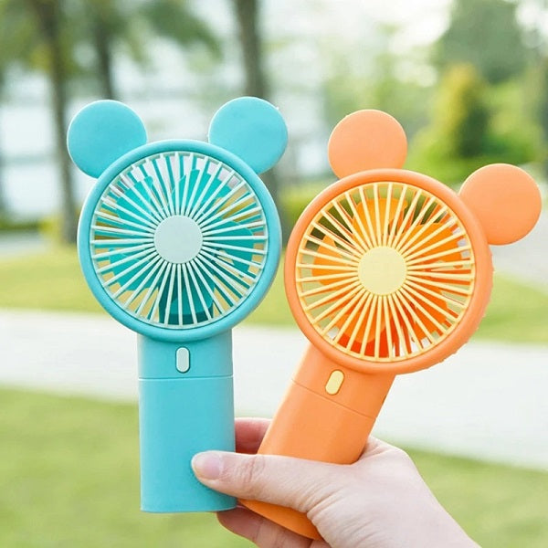 933-131D Mini Rechargeable Cartoon Fan With Phone Holder Base