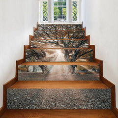 (or Multiple Rolls) Purple Dawn Tree Floor Stickers Anti Scratch & Stain Resistant Self Adhesive Vinyl Wallpaper like Decals No Residue Removal Easy Peel & Stick For Kitchen Bathroom Living Room Modern Home Decor In Purple Green Brown