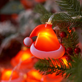 Christmas Decoration Lights Red Santa Hat Shaped LED String Light 1.5M Festive Ambiance Prop for Xmas Tree Home Decor and Gift