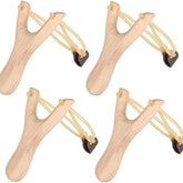 4pcs Wooden Slingshot for Adults & Youth Durable Outdoor Hunting Catapult with Ergonomic Grip Lightweight & Portable Design for Hunting Target Practice and Outdoor Games Hunting Accessories Natural Wood Finish Sturdy Construction Youth Hunting Ge