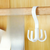 360 Degree Rotating Hook Hanger Multi Functional Four Claw Wardrobe Organizer for Bags Ties and Belts Durable Plastic Storage Rack with Adorable Pink and Green Accents Hanging Storage | Pastel Hanger | Durable Plastic Hanger