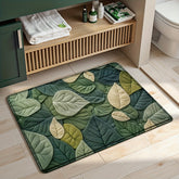 1pc DAJIANG Leaf Pattern Bath Mat Soft Absorbent Non Slip Bathroom Rug for Shower Bathtub and Sink Green Leaf Design Machine Washable Polyester Home Decor for Spring and Summer Shower Accessory | Vibrant Bathroom Mat | Machine Washable Mat