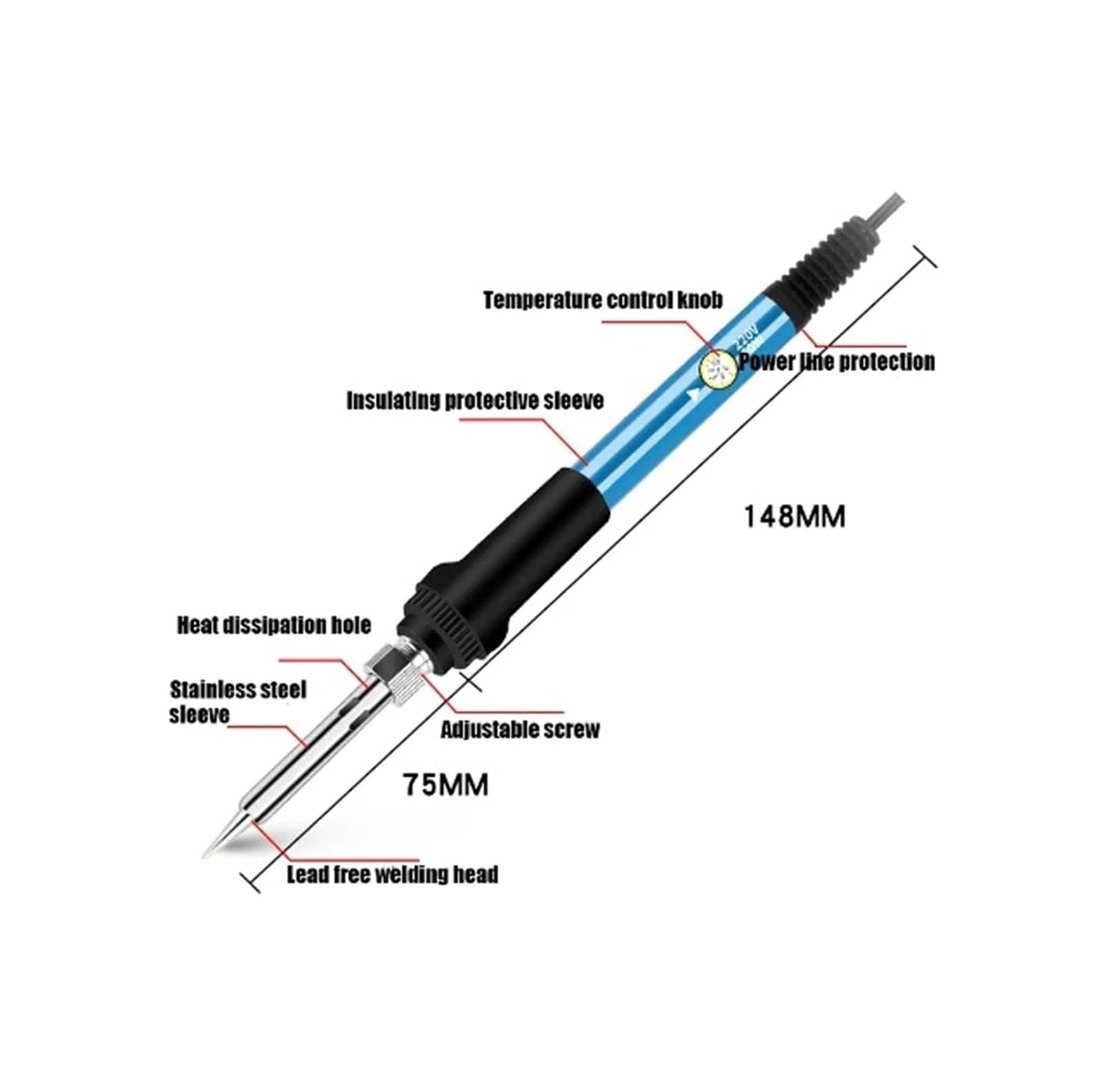 Electric Solder Iron Temperature Adjustable, Soldering Iron Rework Station Kit Handle Heat Pencil, Welding Repair Tools,Soldering Welding Iron