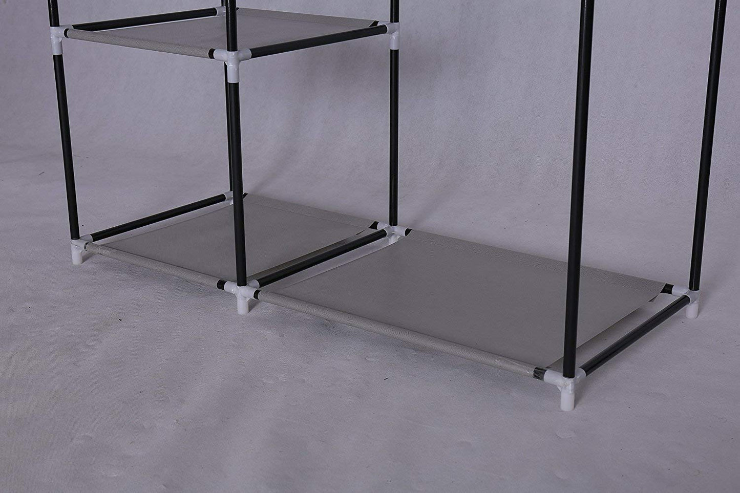 Collapsible Organizer Storage for Clothes Cupboard Closet with 5 Cabinets & 1 Long Shelves Foldable Portable Non-Woven Fabric Wardrobe for Home Bedroom