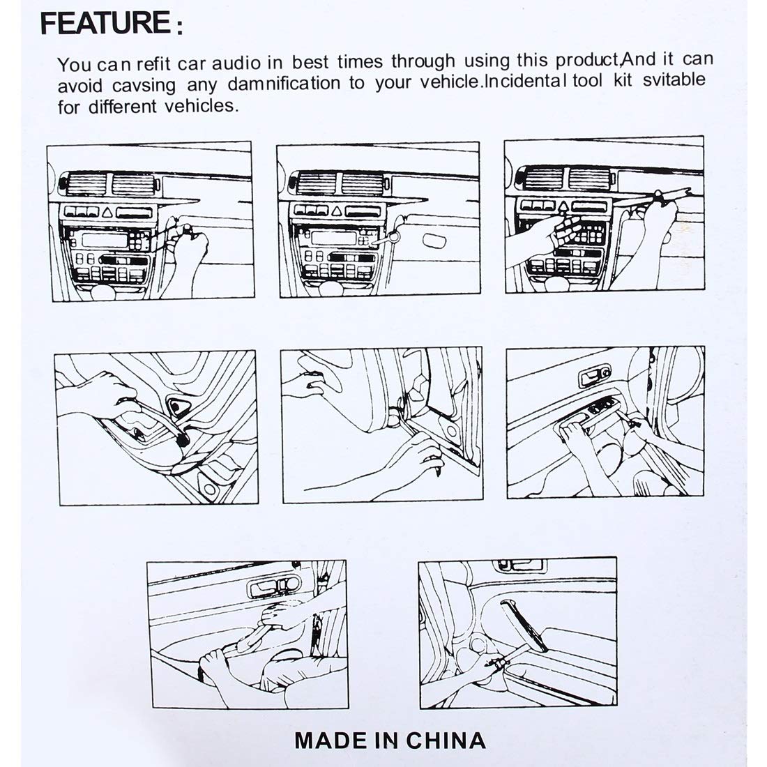 Professional Car Repair Tool Set, 12 in 1 Car Audio System Dashboard Door Panel Removal Dismantling Tools Kit