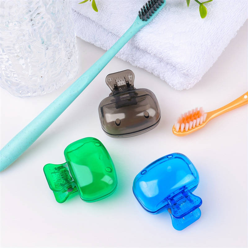 4-Pack Portable Toothbrush Case Toothbrush Protector with Vented Cover Suction Cup