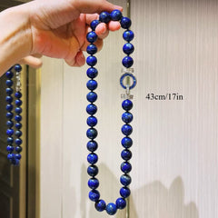 2025 Summer New Arrival 12mm Natural Lapis Lazuli Necklace Iffé Klein Blue Spirit Design Handmade Bohemian Jewelry for Women Elegant Gift for Birthdays Business Dinners & Parties