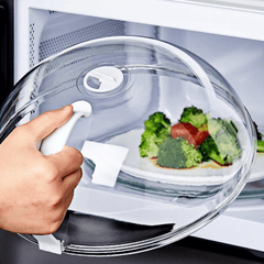 1pc Microwave Splash Cover Transparent Microwave Food Cover with Anti Splatter Design Heat Resistant Lid for Microwave Oven Slow Cooker Reusable Airtight Kitchen Splash Guard Compatible With Microwave Slow Cooker Easy clean Surface Id