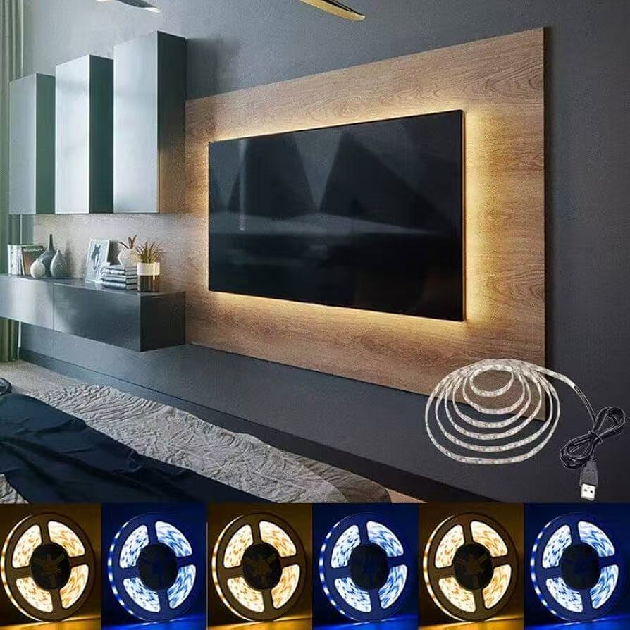 Strips, Colourful RGB with IC 5 V, Dimmable, 2 m, 300 LEDs, Separately Addressable, IP30 for Bedroom, Kitchen, Living Room, Black, PCB
