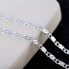 16 30inch 2MM Wide Fashion Luxury Men Women Fashion Solid Embossed Flat Chain Necklace Fine Jewelry