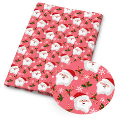 1 Roll Extra Long Christmas Fabric Roll Large 149.86x49.99cm Red & Pink Holiday Party Decorations with HO HO Text Snowflakes Holly Bows Pre Cut Crafting Cloth for DIY Tablecloths Gift Wrapping Garlands Durable Fabric for Wreaths Stockings Dec