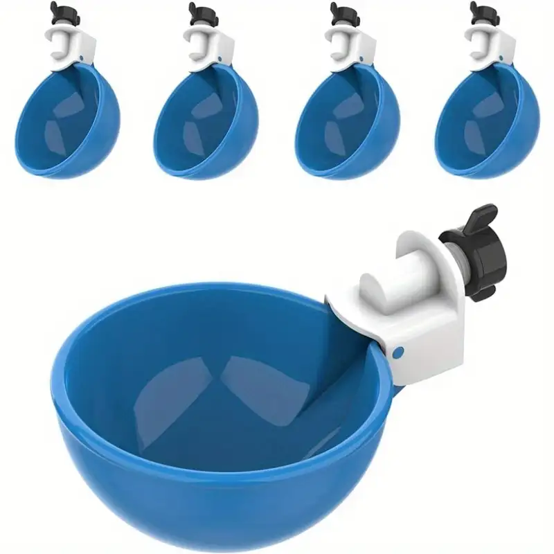 5-Pack Large Blue Automatic Chicken Drinkers - Smooth Flow, Effortless, Weatherproof And Leakproof P