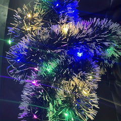 1 Set of 30 LED Battery Operated Christmas Green Metallic Twist Tinsel Garland for Classic Home Party Bedroom Indoor Decorations Classic Style Hanging Greenery (Batteries Not Included)