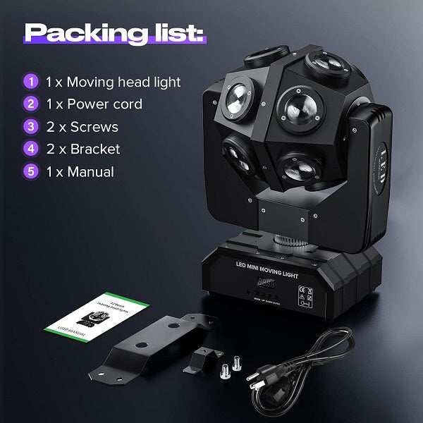 12 Moving LED Heads Laser Stage Light