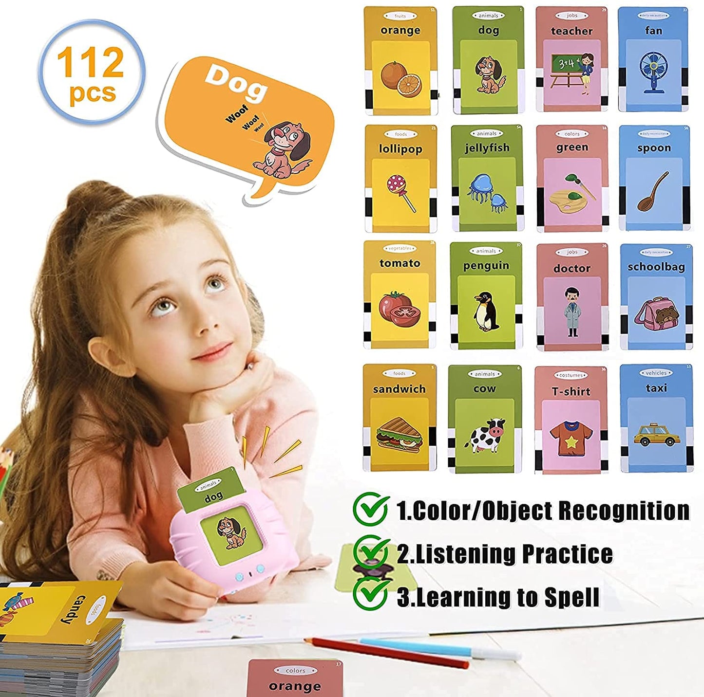 Early Education Card Machine for Children The Best Educational Toy for Young Children Suitable for 1.2.3year Old Children Studying in Daycare, Preschool, Kindergarten/Boys, Girls