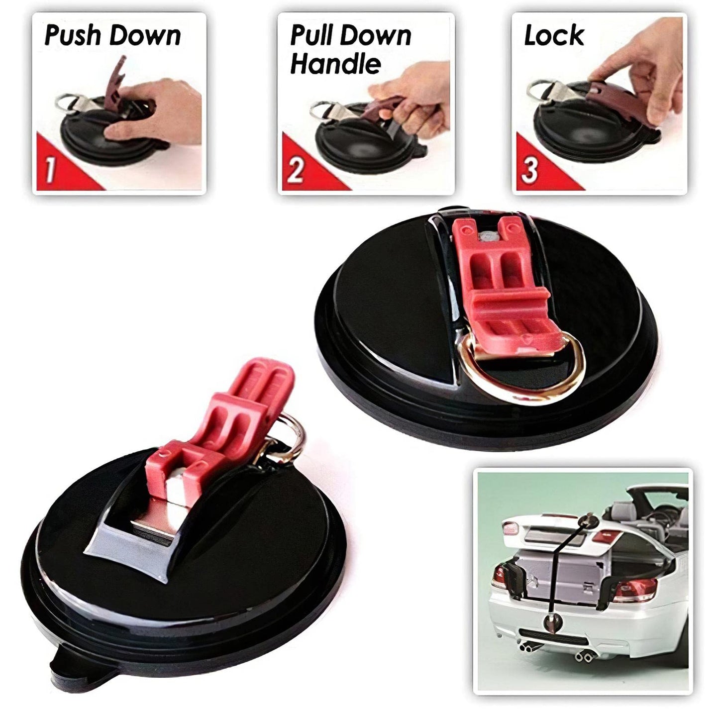 Suction Cup Anchor Securing Hooks Tie Down for Camping Tarp Car Side Awning