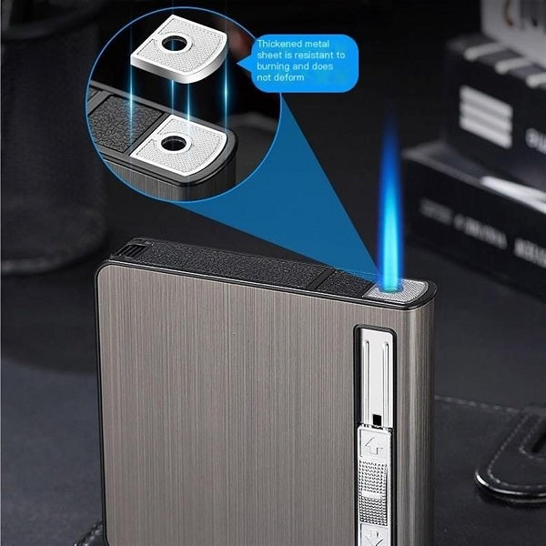 1831279 Cigarette Holder Case with Gas Refillable Lighter, Fots 20 Cigarettes DA-3032