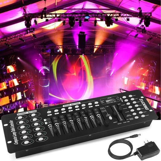 JG20375510 DMX512 Controller 192 Channels DMX Light Effects Console For DJs, Disco