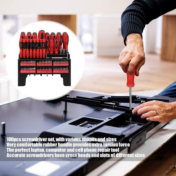 100 Piece Screw Driver & Drill Bit Set