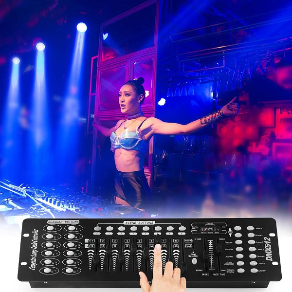 JG20375510 DMX512 Controller 192 Channels DMX Light Effects Console For DJs, Disco