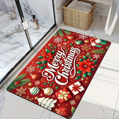 1Pc Extra Large Floor Mat Burgundy Red & Golden