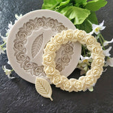 1pc Elegant Rose Heart & Leaf Design Silicone Mold for Cupcake Decorating Fondant Sugarcraft & Resin Crafts Durable Silicone Material with Detailed Floral Patterns Cupcake Decorating Supplies