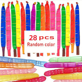 28pc56pcs Holiday Atmosphere Flying Long Strip Sky Rocket Balloon Flying Sky Color Latex Balloon Occasion Halloween Decorations Christmas Decorations