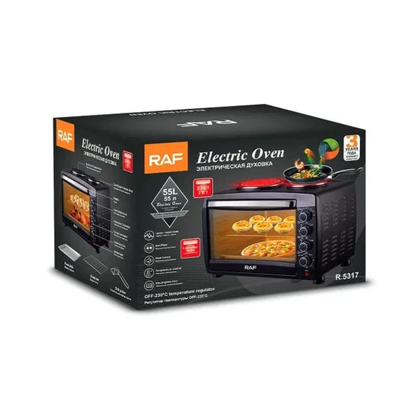 RAF R.5317 55L 2 In 1 Electric Oven With 2 Hotplates 1800W