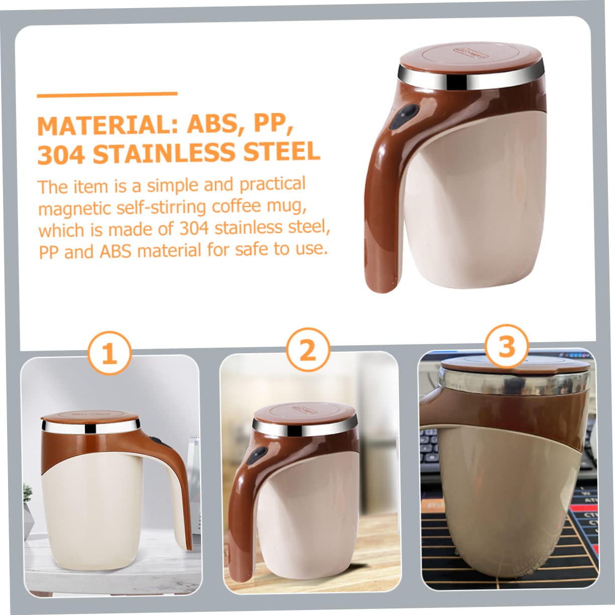 Electric Coffee Cup Espresso Ground Auto Stirring Mug Auto Magnet Mug Espresso Shots Espresso Mug Stainless Self Coffee Mugs Magnetic Stirring Coffee Mug Pp Mix To Rotate Milk Cup